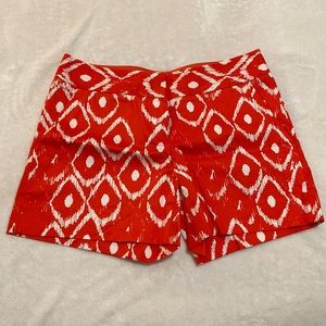 The Limited Drew Fit Red-Orange Ikat Shorts